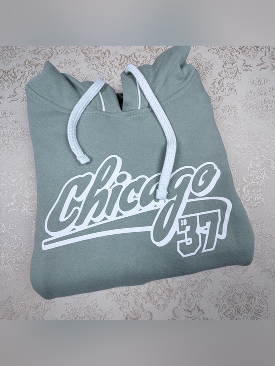 MV Sport Tops - MV Sport Green Crewneck Hoodie with White Chicago Script, XXL
